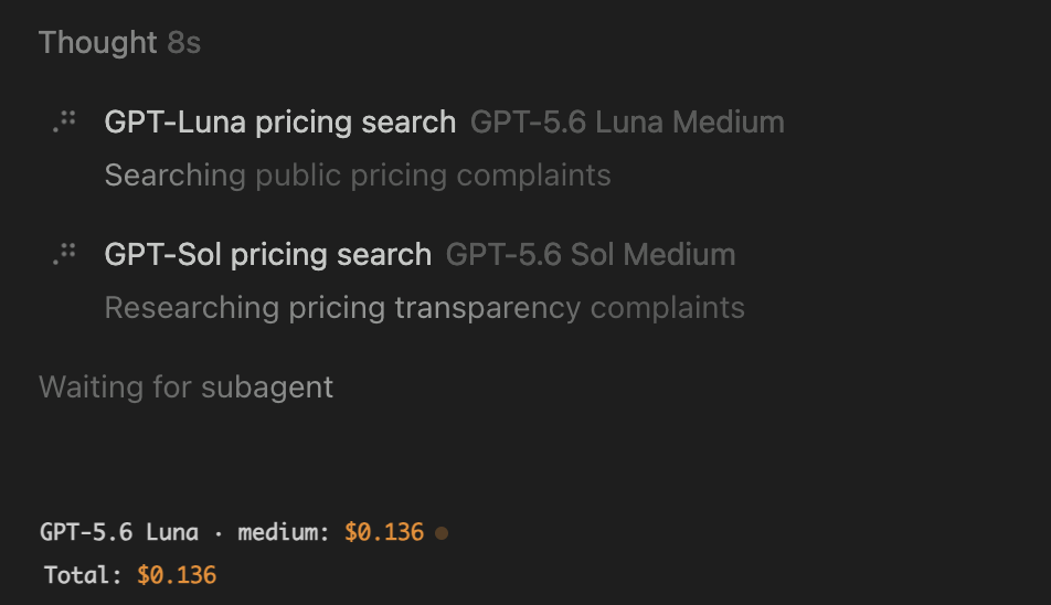 Per-turn cost shown in chat